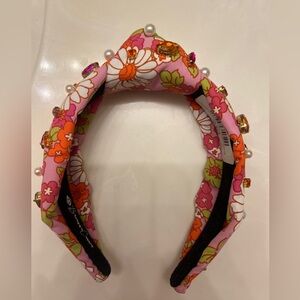 Brianna Cannon pink and orange headboard with stones